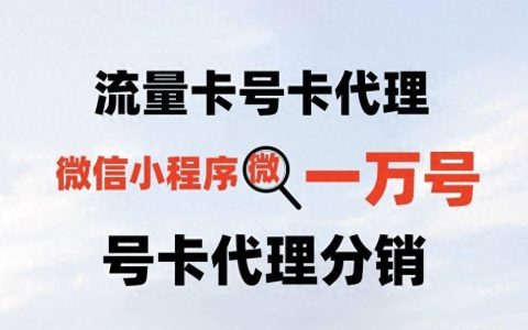 了解电信流量卡市场，成为流量卡号卡代理，通过一万号微信小程序开启赚钱之旅