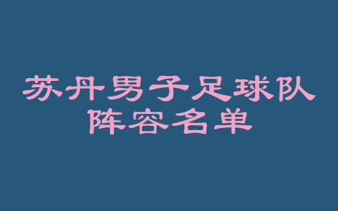苏丹男子足球队阵容名单