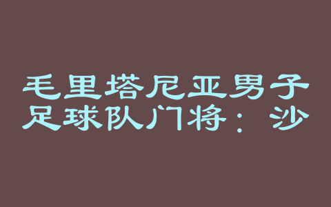 毛里塔尼亚男子足球队门将：沙漠雄鹰的最后一道防线