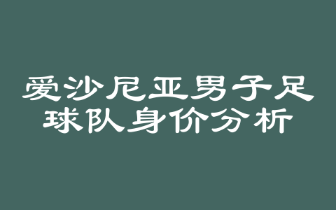 爱沙尼亚男子足球队身价分析
