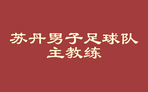 苏丹男子足球队主教练