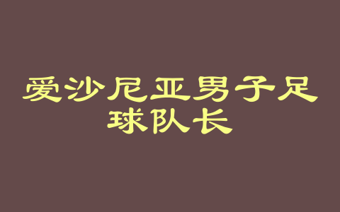 爱沙尼亚男子足球队长