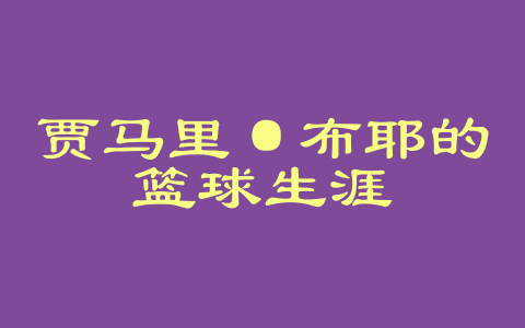 贾马里·布耶的篮球生涯