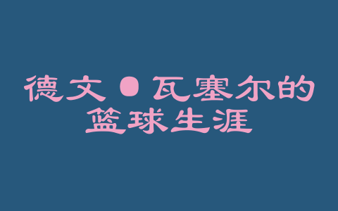 德文·瓦塞尔的篮球生涯