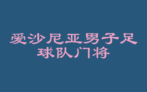 爱沙尼亚男子足球队门将