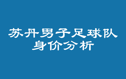苏丹男子足球队身价分析
