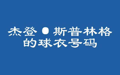 杰登·斯普林格的球衣号码