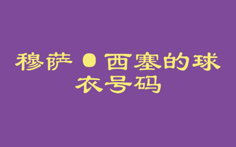 穆萨·西塞的球衣号码